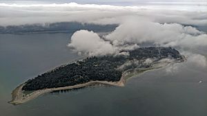 Hat Island aerial view from the east