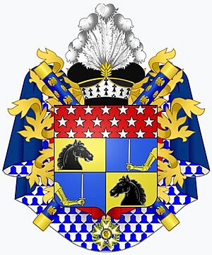 Heraldic achievement of Adolphe-Édouard-Casimir-Joseph Mortier, Duke of Trévise