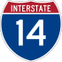 Interstate 14 marker