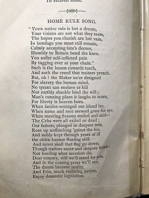 JMcD Dromod, Home Rule Song, 1886, poem