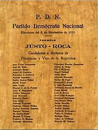 Justo-Roca-Boleta electoral 1931