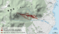 Karte des pyroklastischen Stroms vom 3. Juni 1991 am Unzen