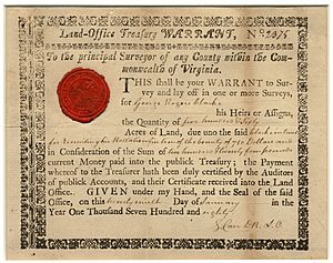 Land Office Treasury Warrant George Rogers Clark 1780