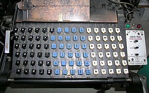 Linotype keyboard with Star Quadder attachment