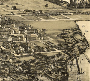 Map (detail) of Hoboken, 1881, by O. H. Bailey & A. Ward