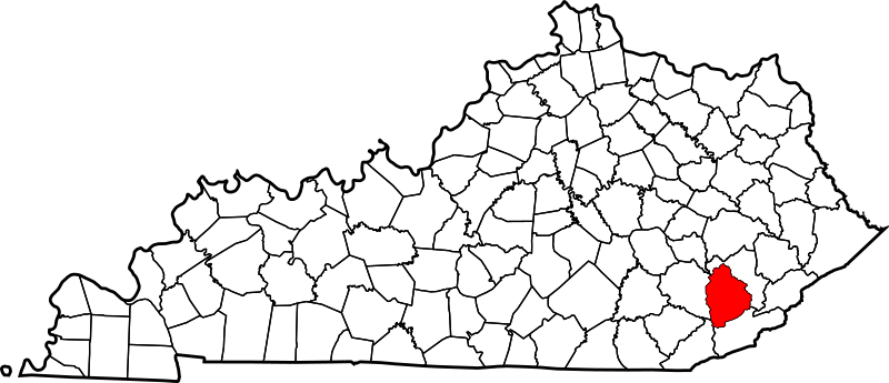 Image: Map of Kentucky highlighting Leslie County