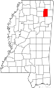 State map highlighting Lee County