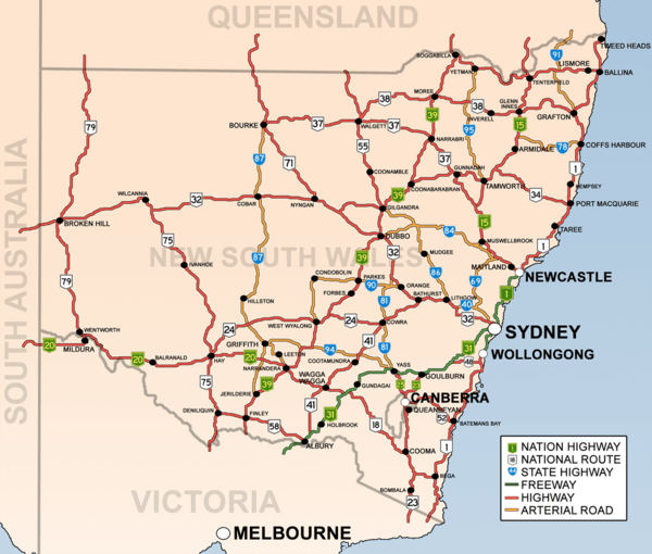 List of road routes in New South Wales Facts for Kids