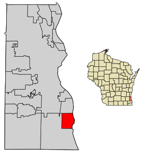 Location of South Milwaukee in Milwaukee County, Wisconsin.