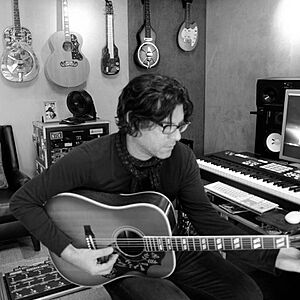 Nick Lashley composing in studio