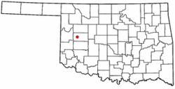 Location of Butler, Oklahoma