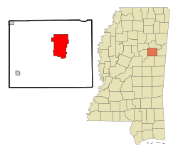 Location of Starkville, Mississippi