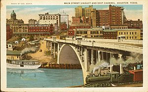 Postcard of Main Street Viaduct and Ship Channel, Houston, Texas (10001084)