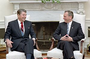 President Ronald Reagan and Károly Grósz