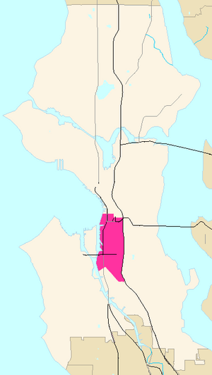 Industrial District Highlighted in Pink