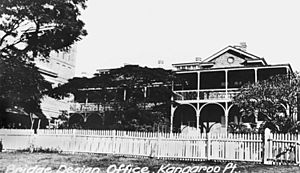 StateLibQld 2 150099 Story Bridge design office housed at the Immigration Depot building, Kangaroo Point, 1938