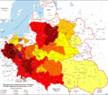 The density of the urban network per voivodeship of Polish–Lithuanian Commonwealth ca. 1650 (Eng)