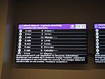 Train timetable at Pasila railway station changing language