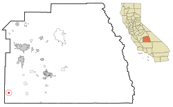 Location in Tulare County and the state of California