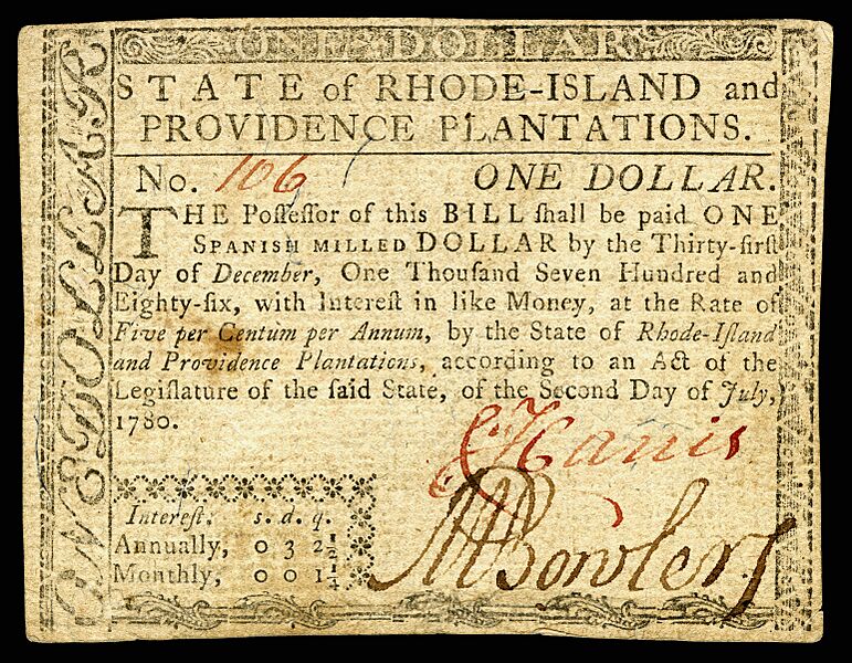 US-Colonial (RI-282)-Rhode Island-2 Jul 1780 OBV