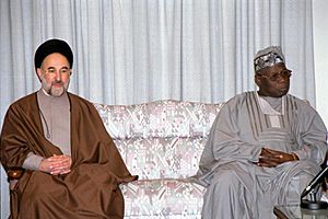 Visitation of Olusegun Obasanjo with Supreme Leader of Iran, Ali Khamenei and President Mohammad Khatami- January 12, 1999
