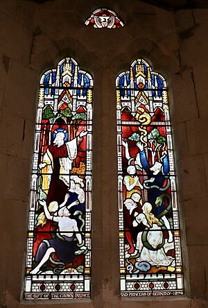 Window with German imperial crest at Christ Church, Sandown, Isle of Wight