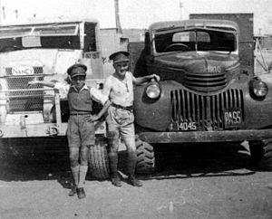 006 1942 - Dvr Tom Beazley with 'local assistant' at El Kantara