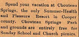 1904 Newspaper Advertisement for Chouteau Springs Park, Missouri