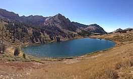 2013-09-18 14 32 43 Panorama west-southwest towards Favre Lake from the Favre Lake Trail in Kleckner Canyon, Nevada.jpg