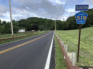 2018-07-26 10 28 52 View south along Sussex County Route 519 (Wintermute Road) just south of Hunts School Road in Green Township, Sussex County, New Jersey