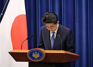 Abe Bowing Resignation