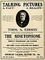 Ad for Thomas Edison's Kinetophone, 1913