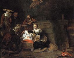 Adoration by the shepherds, by Samuel van Hoogstraten