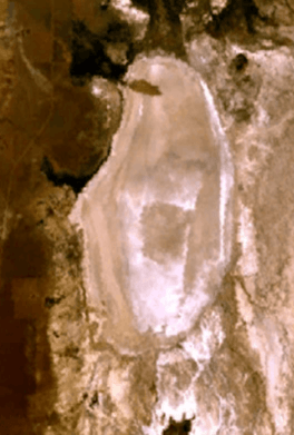 Alvord Lake in Oregon, USA NASA NLT Landsat 7 image. Final image made using NASA World Wind.