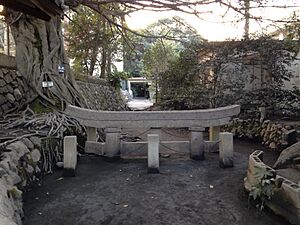 Buried torii near Kurokami-Cho, Kagoshima