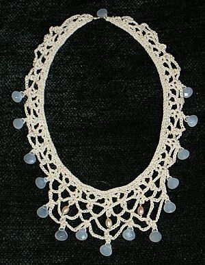 Chalcedony crochet necklace