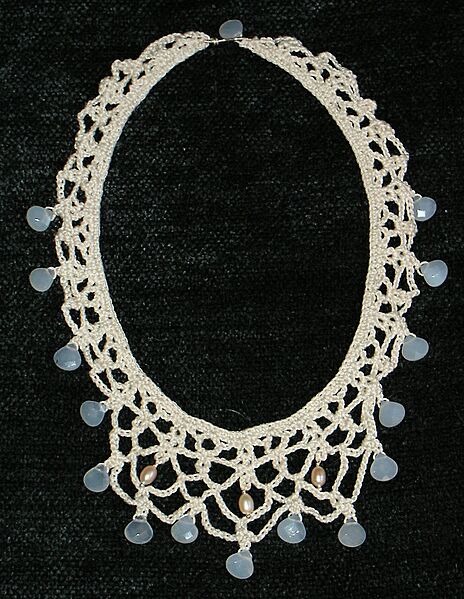 Chalcedony crochet necklace