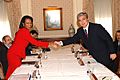 Condoleezza Rice and Kassym-Jomart Tokayev