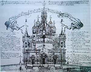 Dibujo de la Catedral de Córdoba (Argentina) 1759