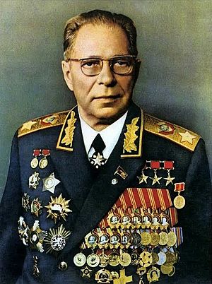 Colonel General of the Engineering and Artillery Service Hero of Socialist Labor Dmitry Fedorovich Ustinov