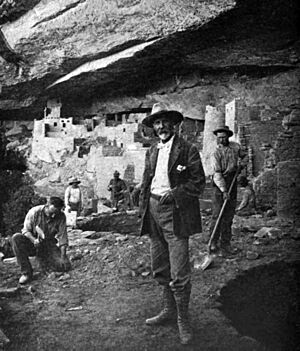 Dr Jesse Walter Fewkes at Mesa Verde Dwellings