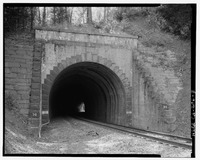 East portal of Tunnel 34, view to south-southwest, 135mm lens with electronic flash fill. Note the shift, in these later tunnels east of Colfax, to concrete portal faces with HAER CAL,31-COLF.V,1-3