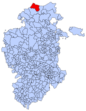 Location of Espinosa de los Monteros municipality in Burgos province