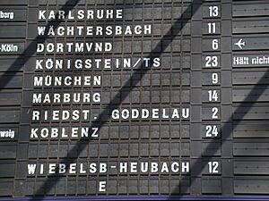 Fallblattanzeigetafel ausschnitt ffm hbf