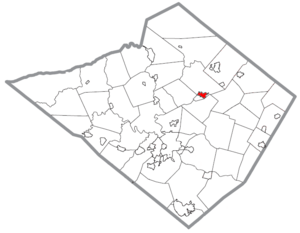 Location of Fleetwood in Berks County, Pennsylvania.