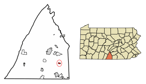 Location of Mont Alto in Franklin County, Pennsylvania.