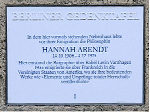 Gedenktafel Opitzstr 6 (Stegl) Hannah Arendt