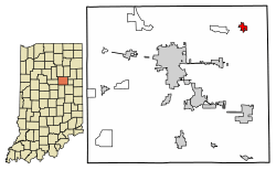 Location of Van Buren in Grant County, Indiana.