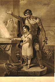 Hannibal as a child, accompanied by a Roman soldier