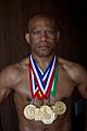 Lee Kemp with his 7 gold medals